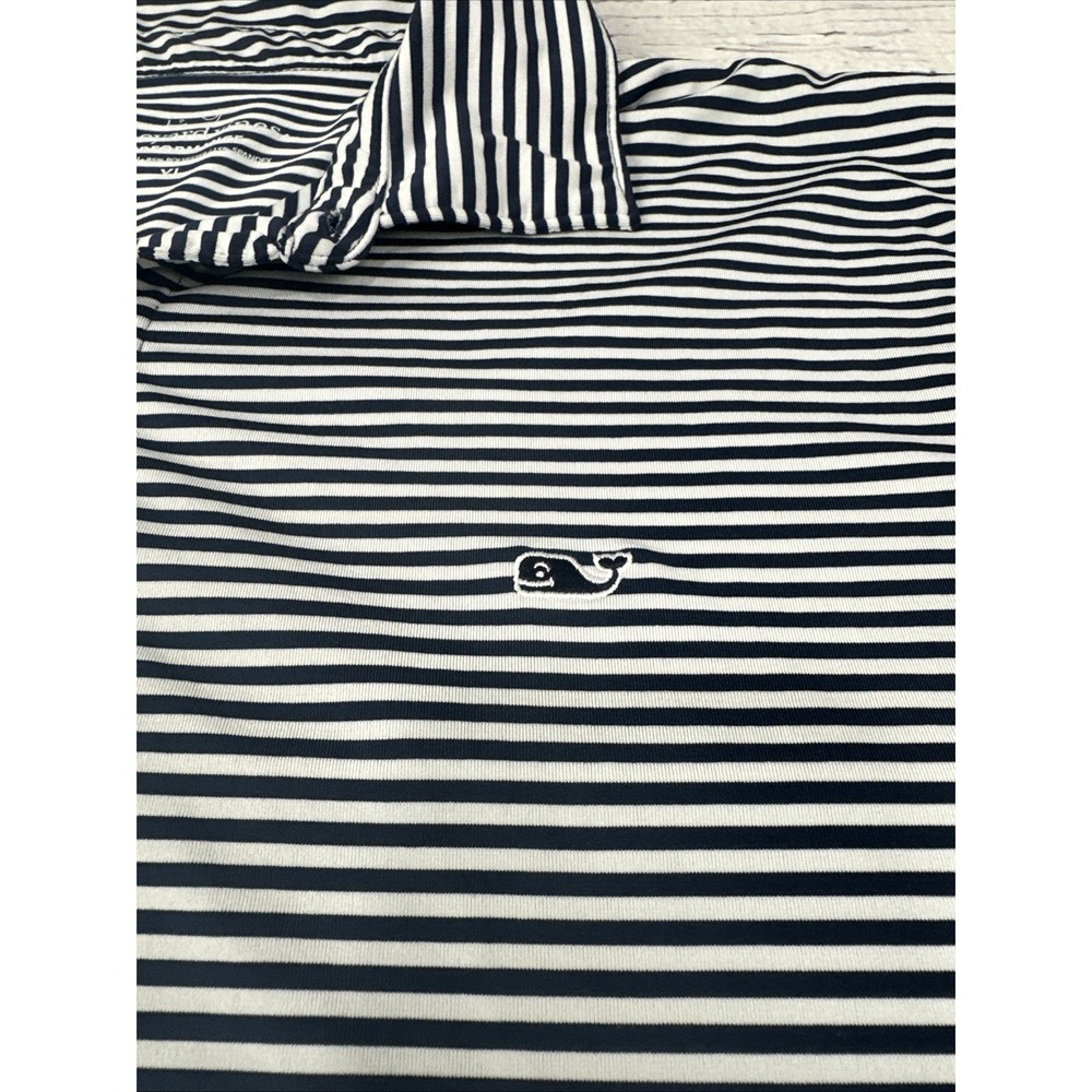 Vineyard Vines Shirt Mens Extra Large Blue and White Striped Polo Performance - Picture 2 of 9